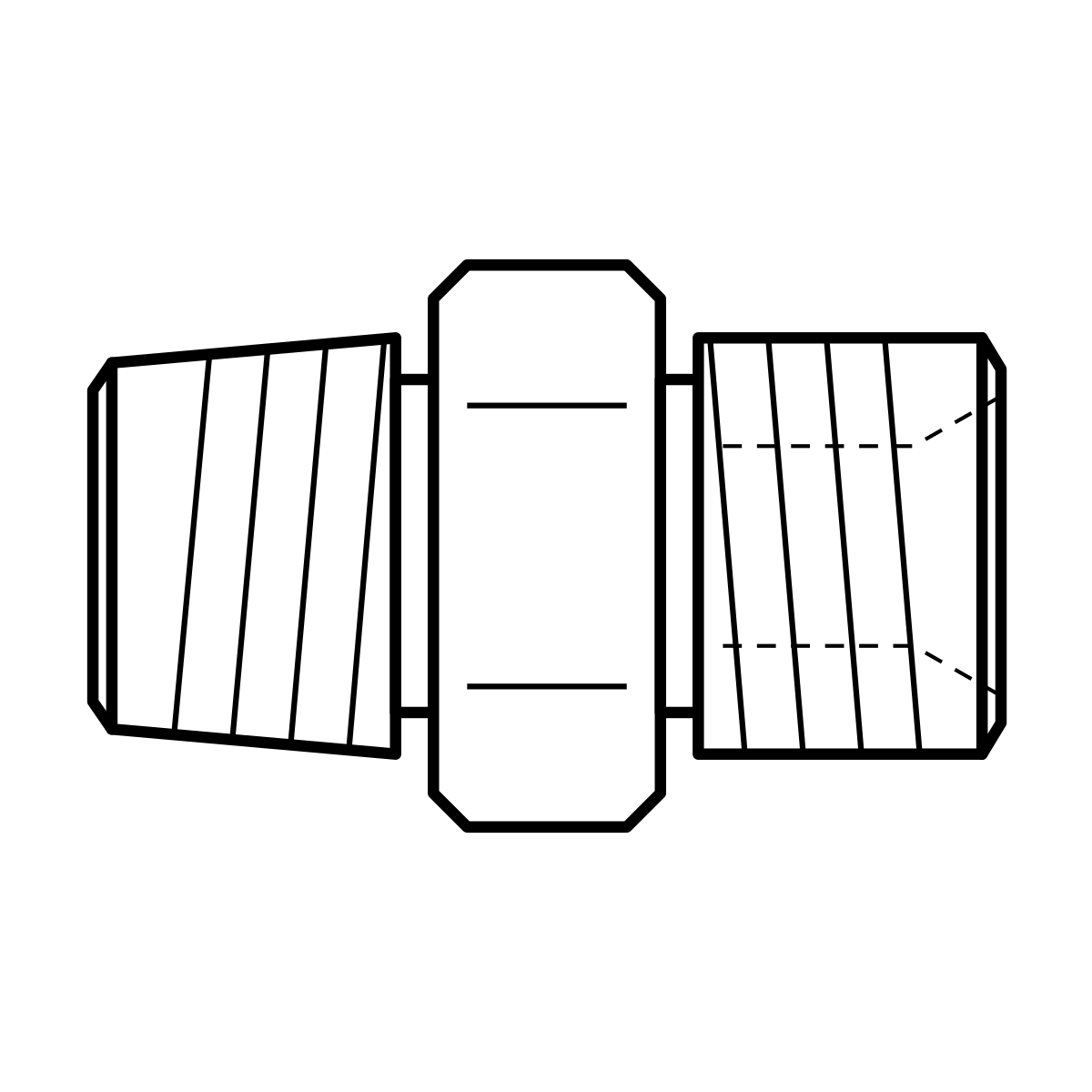 BOA AB technical drawing (BSPT male x BSPP male straight adaptor)