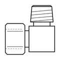 BOA technical drawing AD5 NPTF FX x NPTM 90