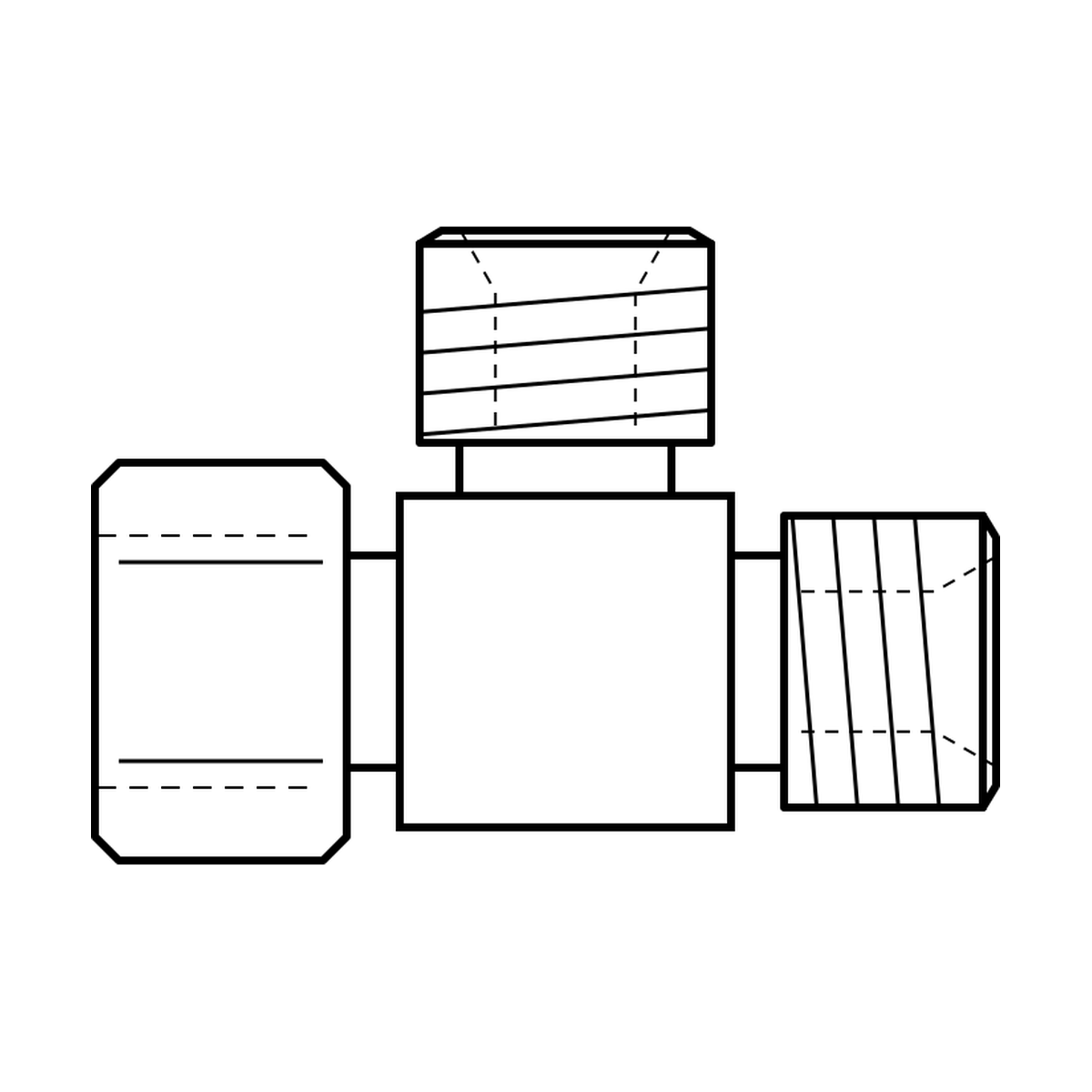 BOA technical drawing AD5 tee BSPPF FX BSPPM BSPPM