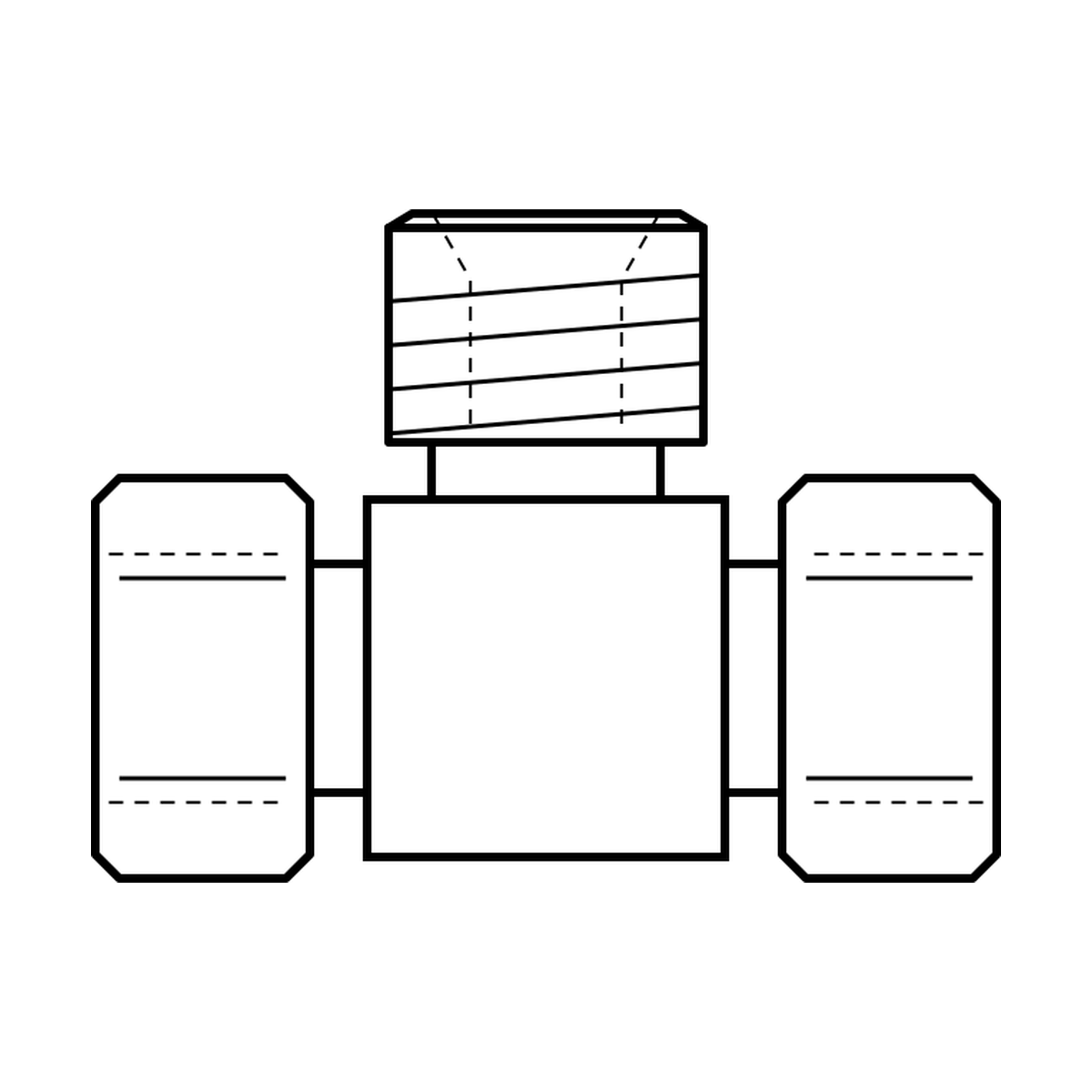 BOA technical drawing AD5 tee BSPPF SW BSPPF SW BSPPM
