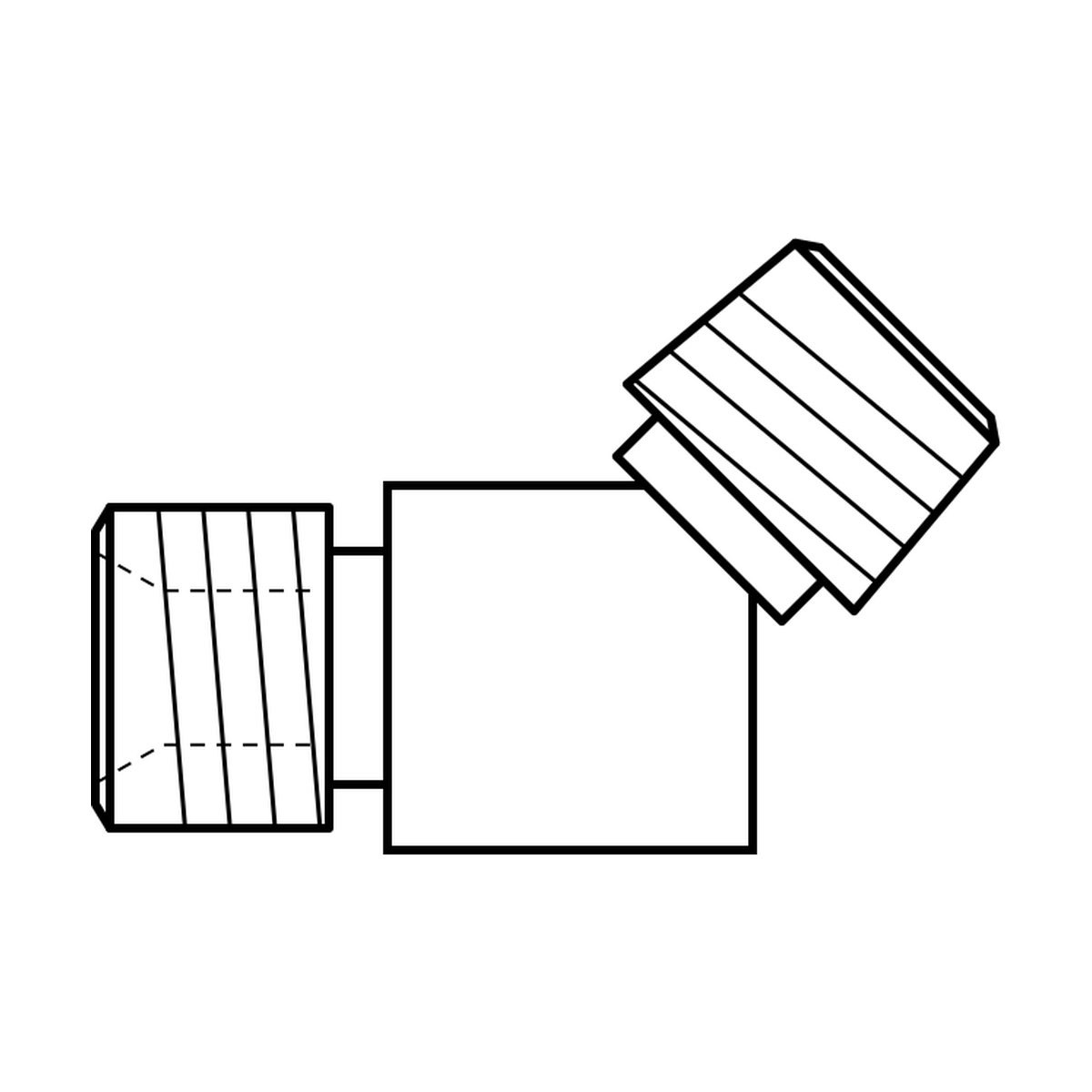 BOA technical drawing AD BSPP male x BSPT male 45