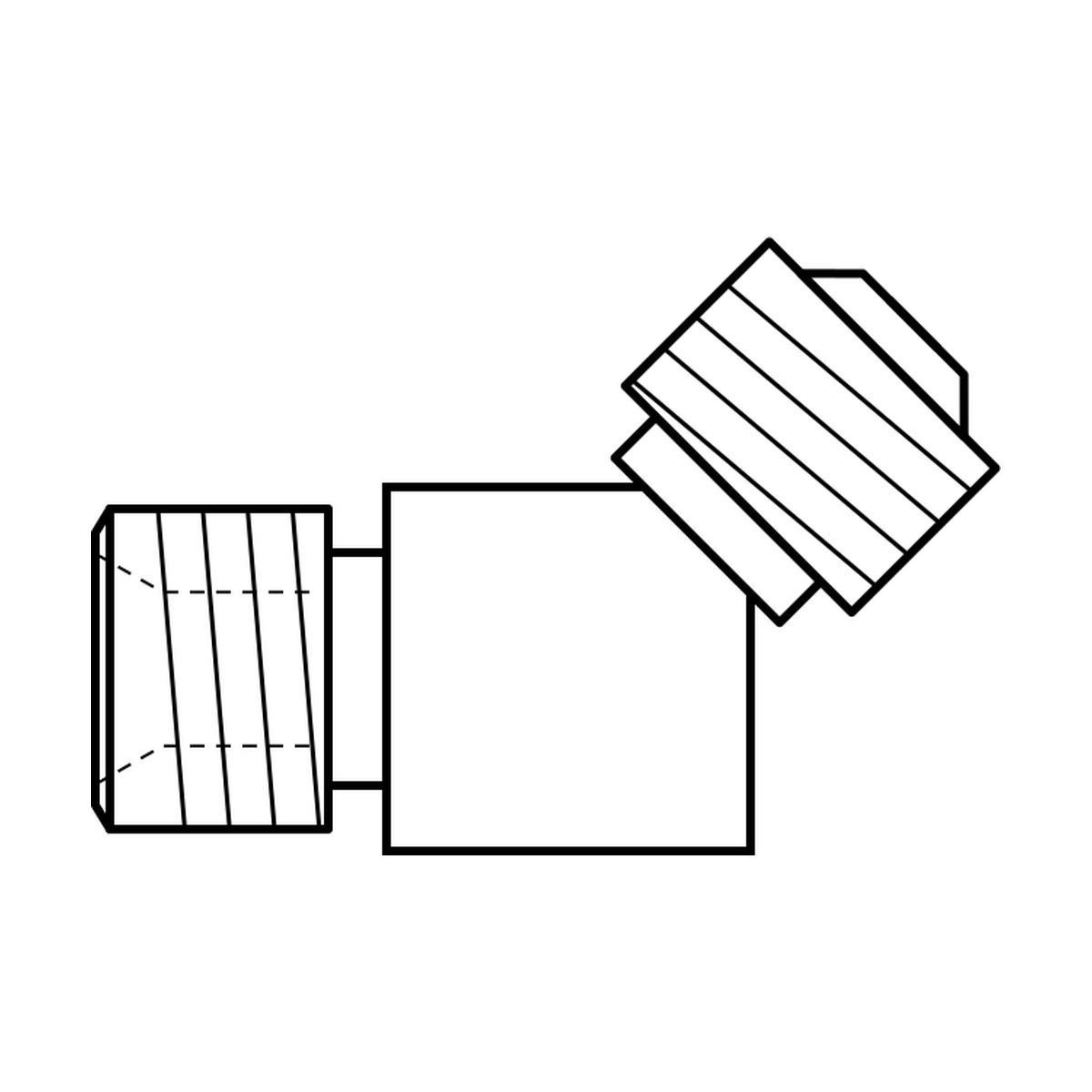 BOA technical drawing AD BSPP male x JIC male 45