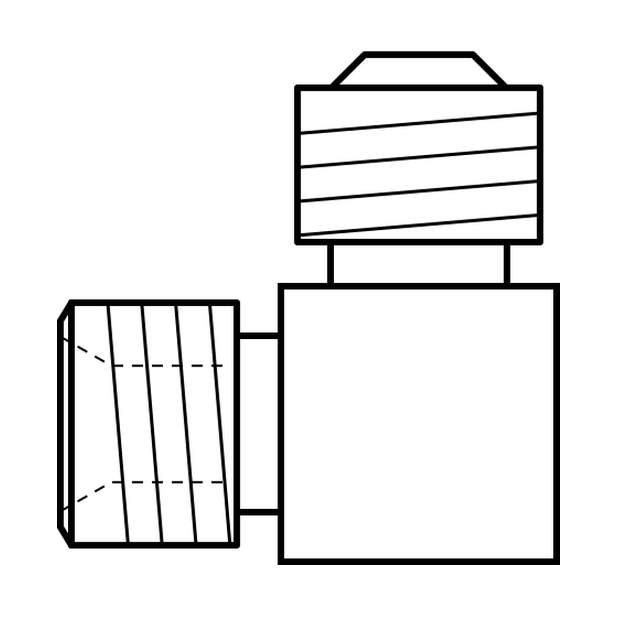 BOA technical drawing AD BSPP male x JIC male 90