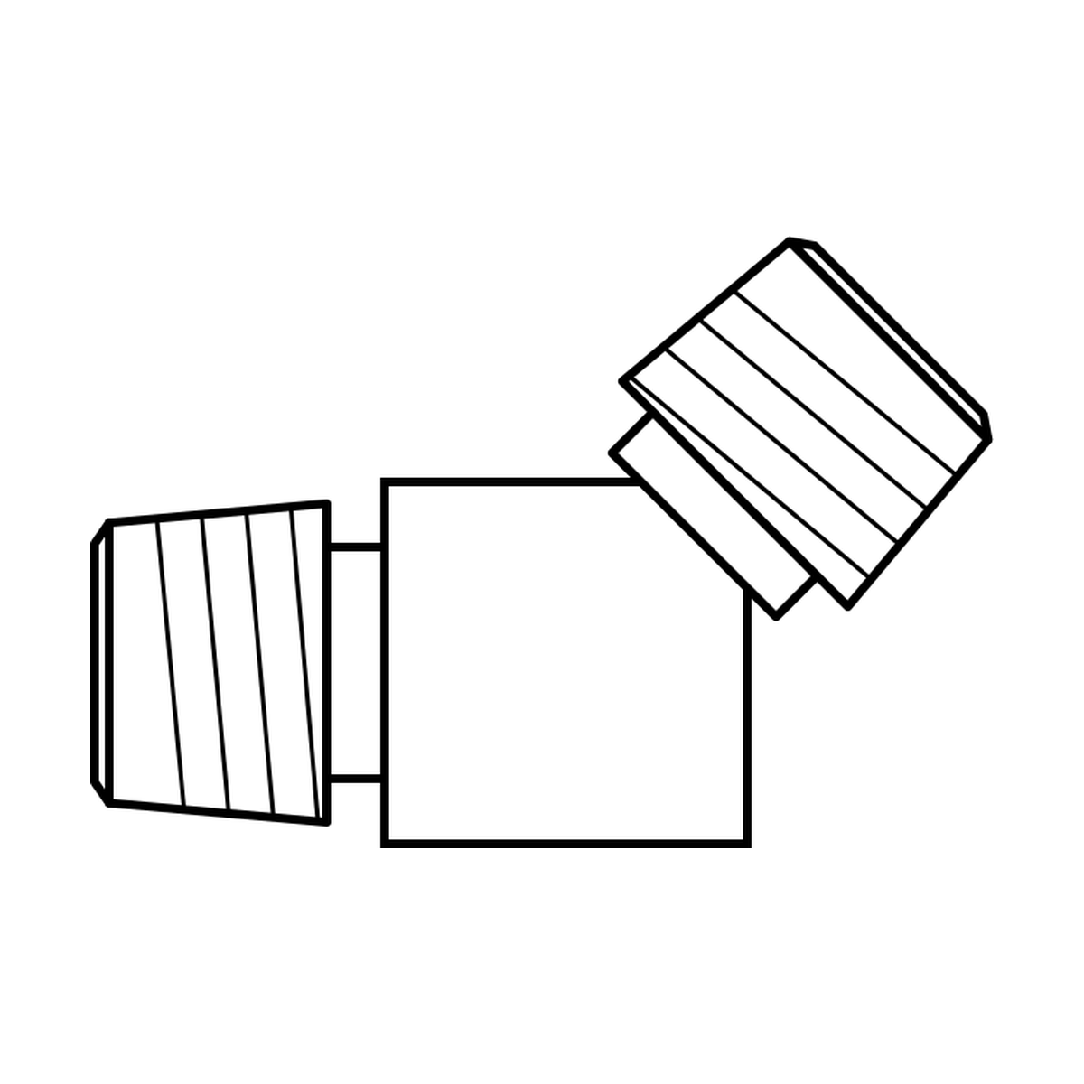 BOA technical drawing AD NPT male x NPT male 45