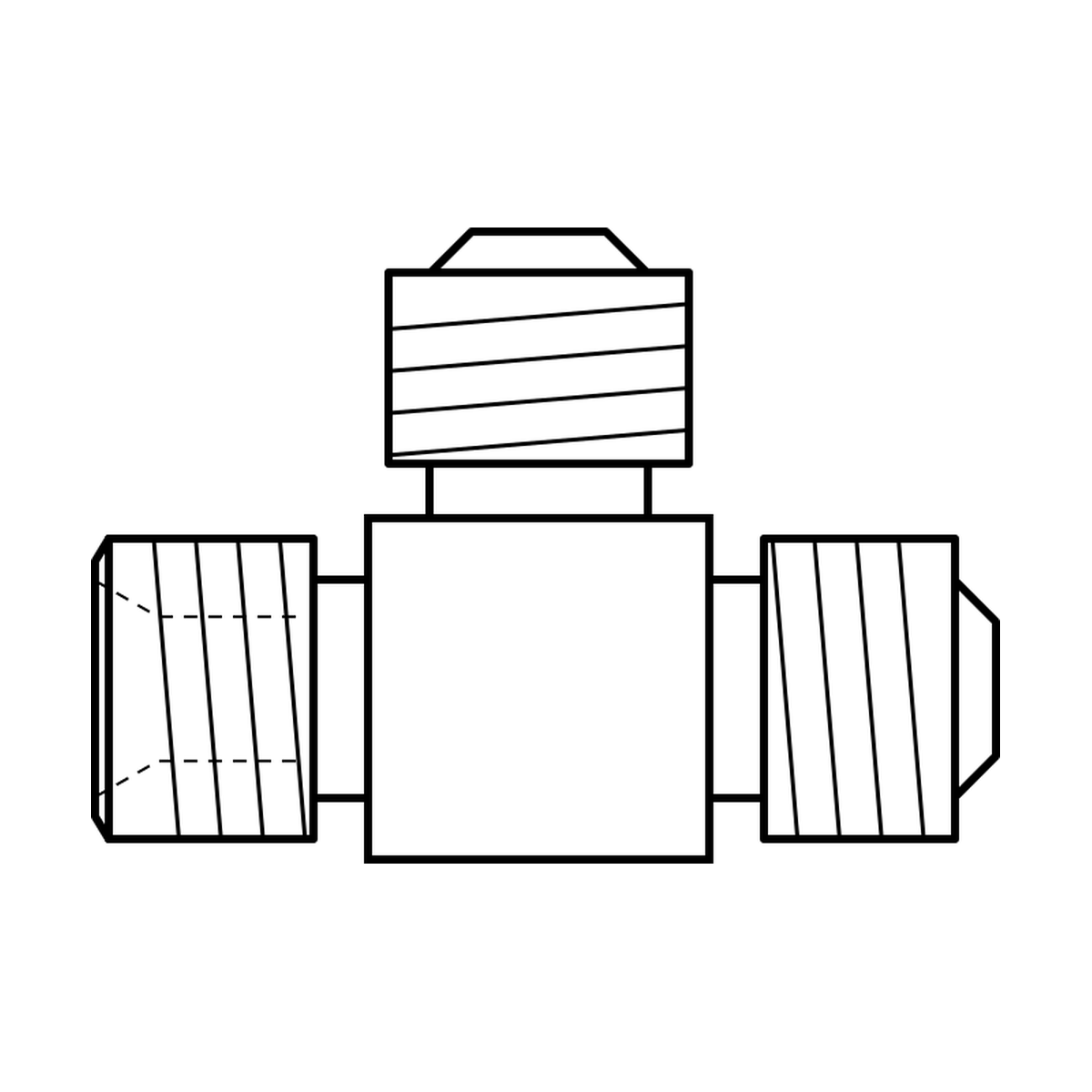 BOA technical drawing AD tee BSPP JIC JIC