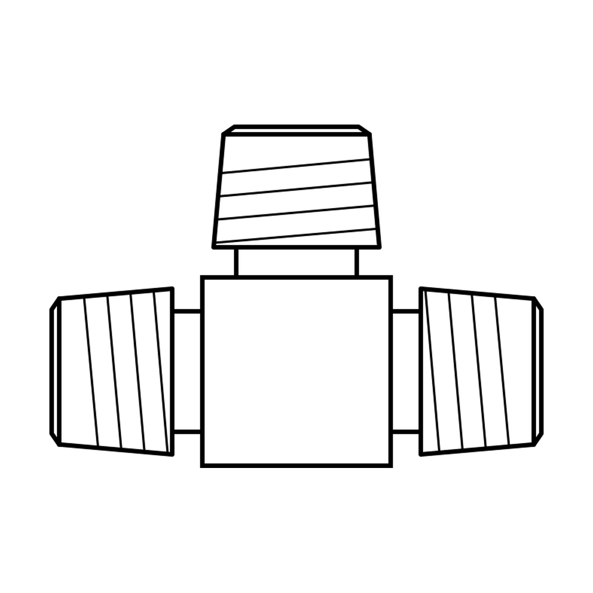 BOA technical drawing AD tee BSPT BSPT BSPT