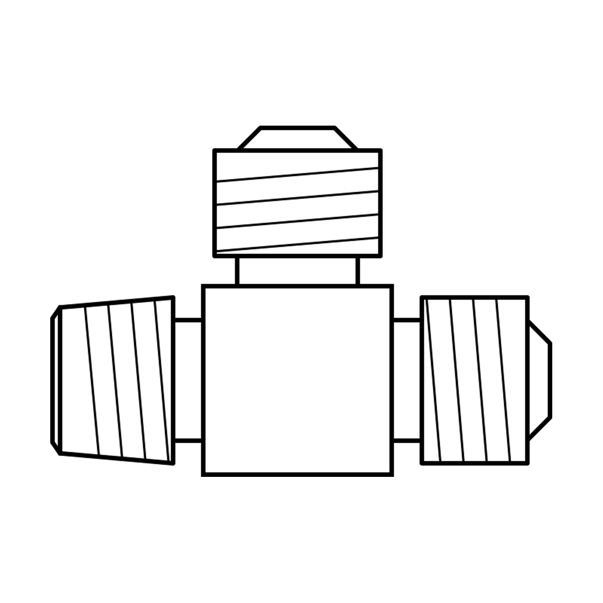 BOA technical drawing AD tee BSPT JIC JIC