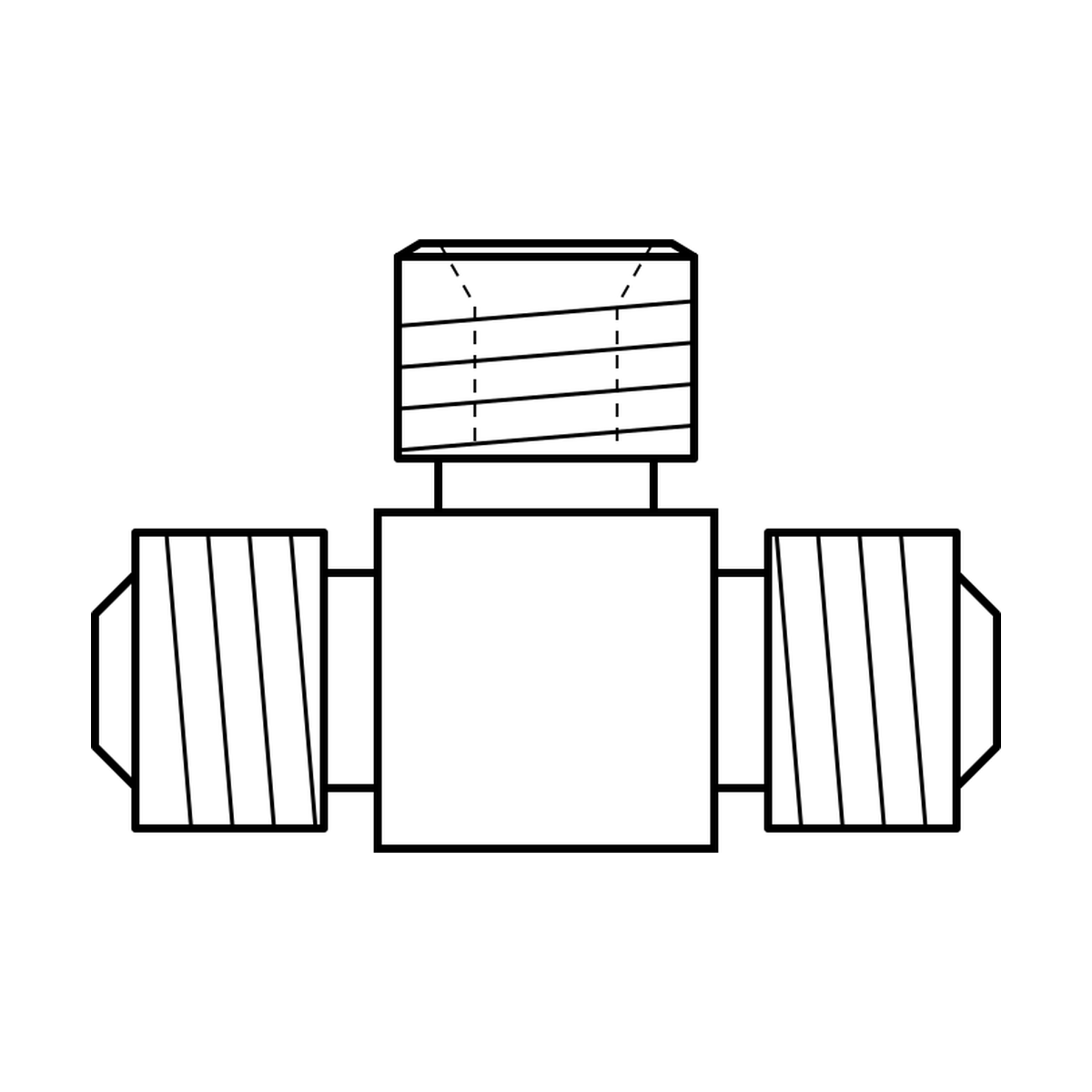 BOA technical drawing AD tee JIC JIC BSPP