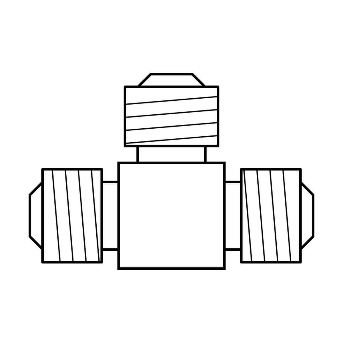 BOA technical drawing AD tee JIC JIC JIC