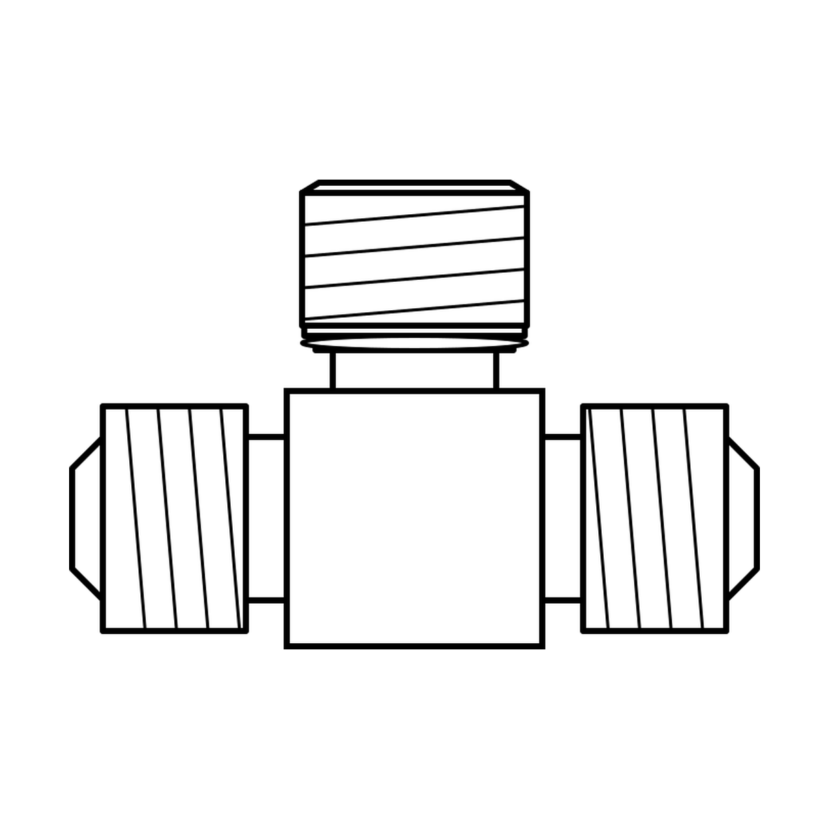 BOA technical drawing AD tee JIC JIC UNO