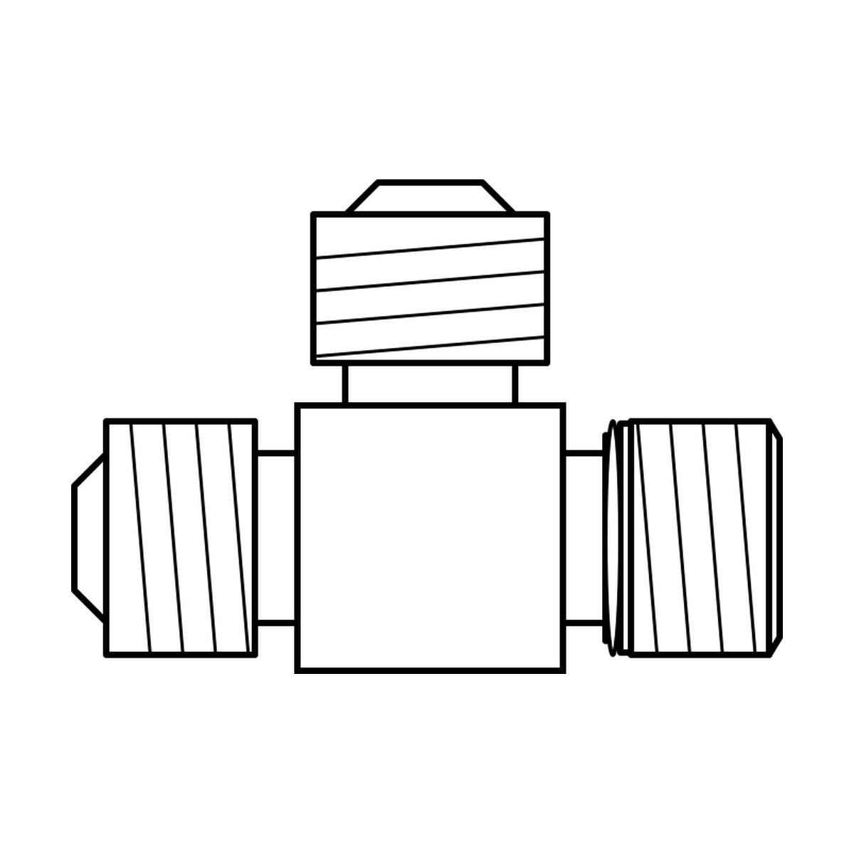 BOA technical drawing AD tee JIC UNO JIC