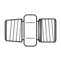 BOA AN technical drawing (BSPT male x UNO male straight adaptor)