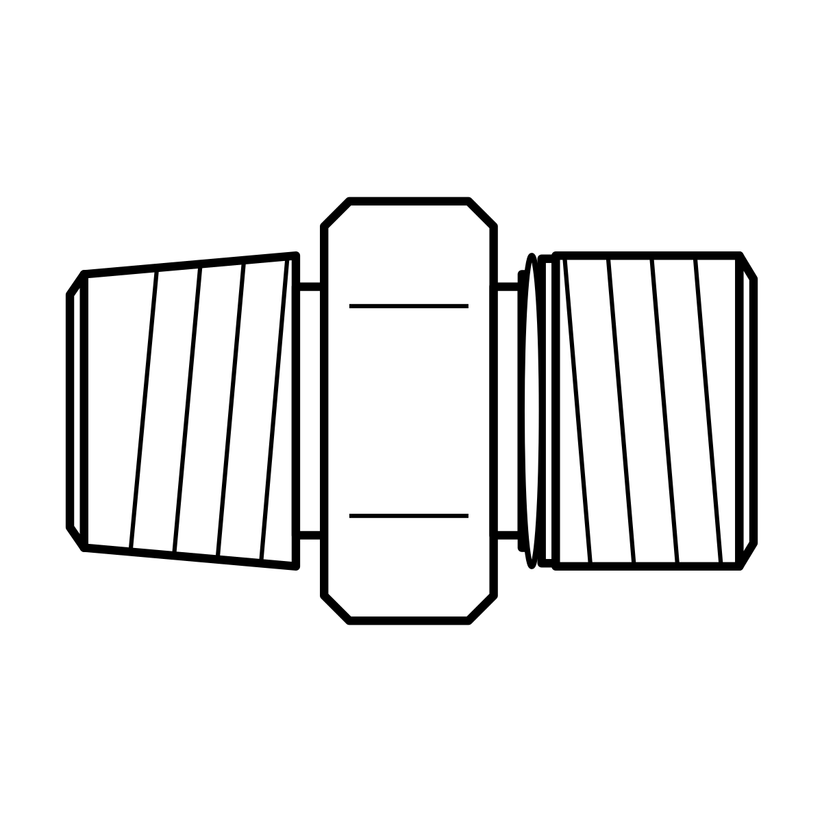 BOA AN technical drawing (BSPT male x UNO male straight adaptor)