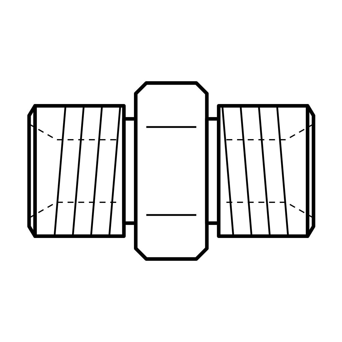 BOA BB technical drawing (BSPP male x BSPP male straight adaptor)