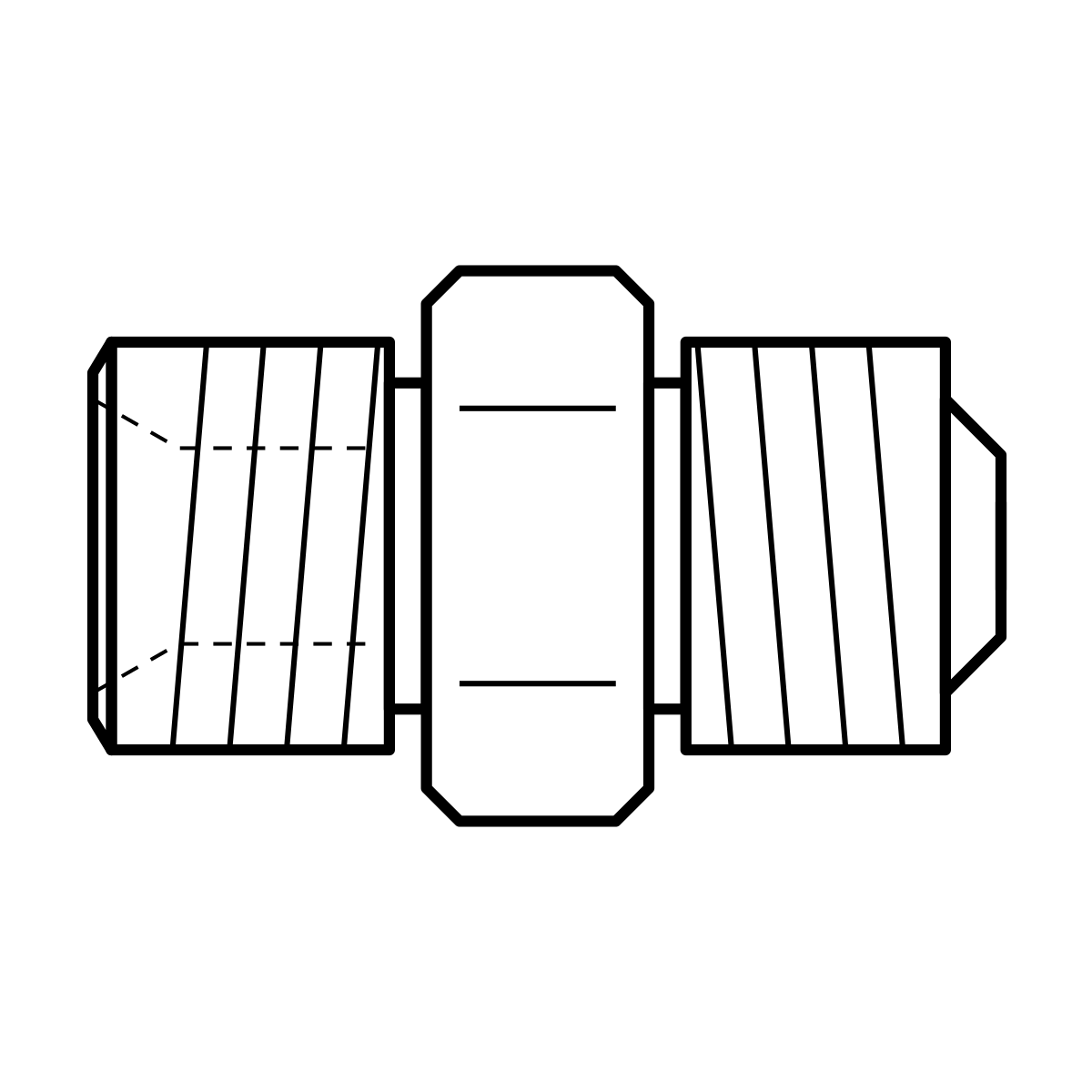 BOA BG technical drawing (BSPP male x JIC male straight adaptor)