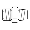 BOA BL technical drawing (BSPP male x NPT male straight adaptor)