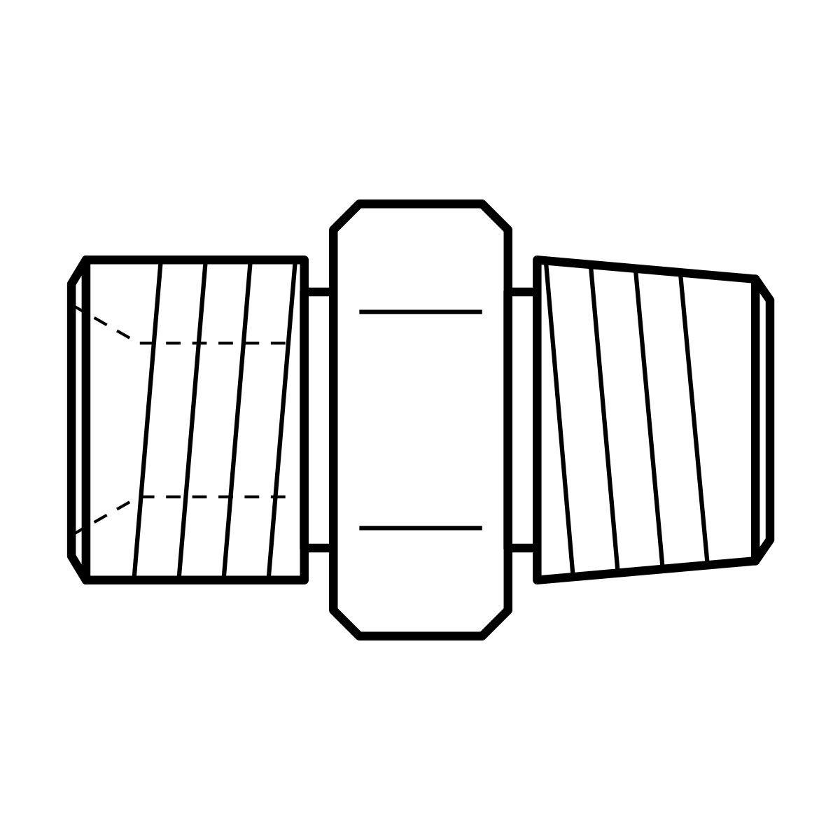 BOA BL technical drawing (BSPP male x NPT male straight adaptor)
