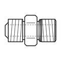 BOA GN technical drawing (JIC male x UNO male straight adaptor)