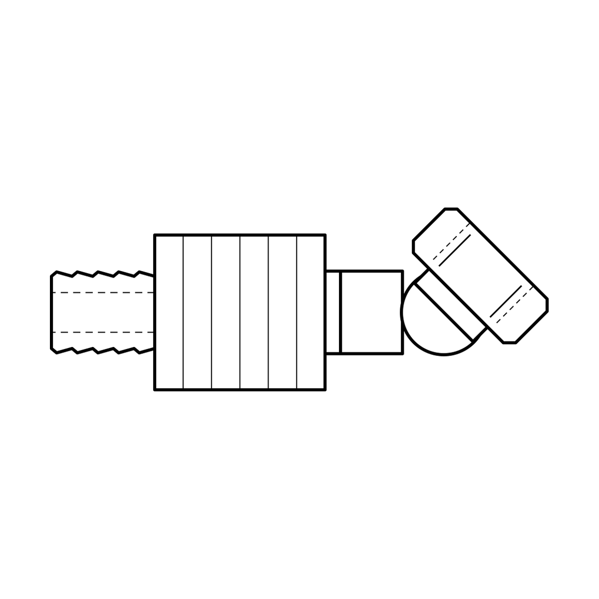 BOA technical drawing HE crimp x ORFSF 45
