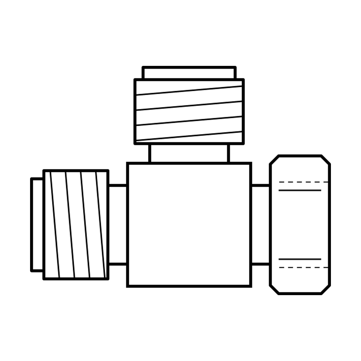 BOA technical drawing N13 ORFS tee M F M