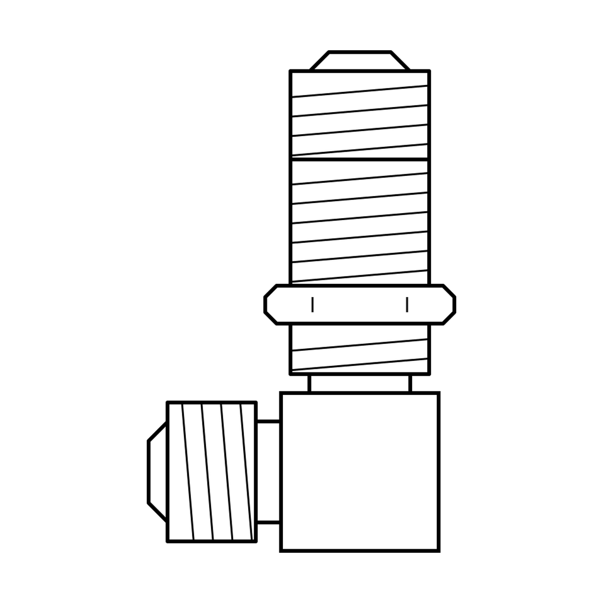 BOA technical drawing N13 bulkhead elbow JIC