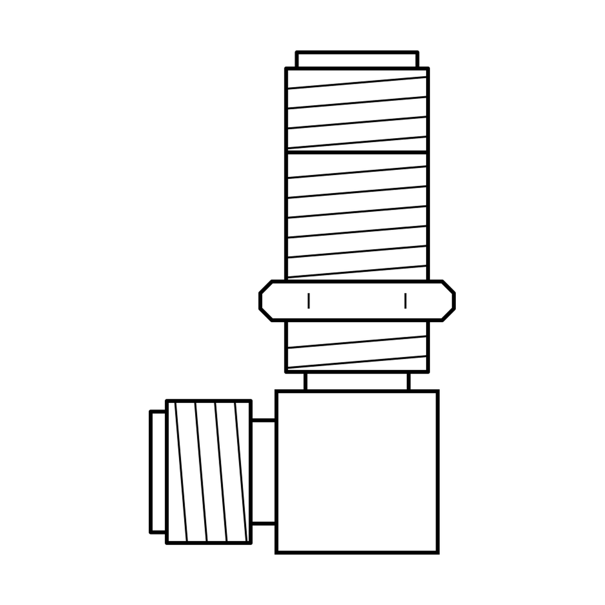 BOA technical drawing N13 bulkhead elbow ORFS