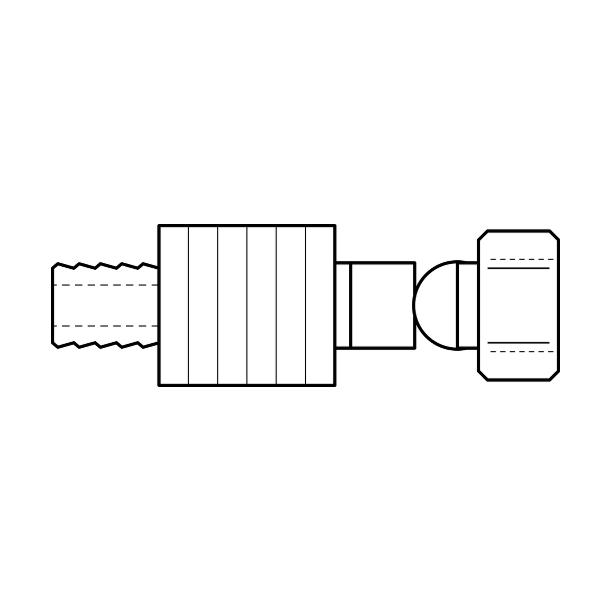 BOA technical drawing P14 Komatsu female x swage hosetail