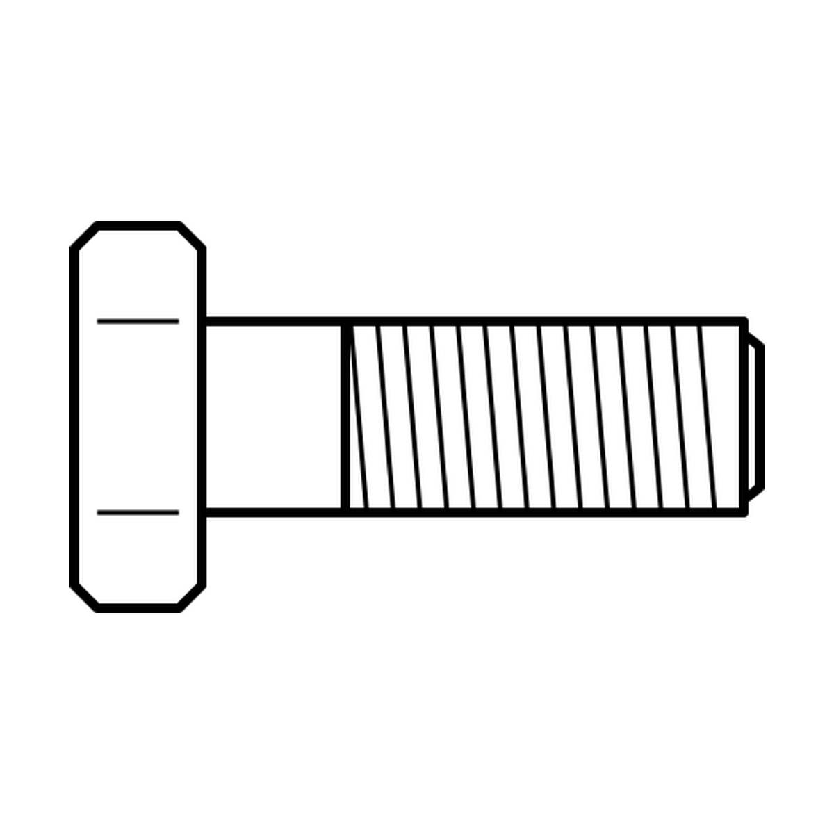 BOA technical drawing P14 hex head flange bolt