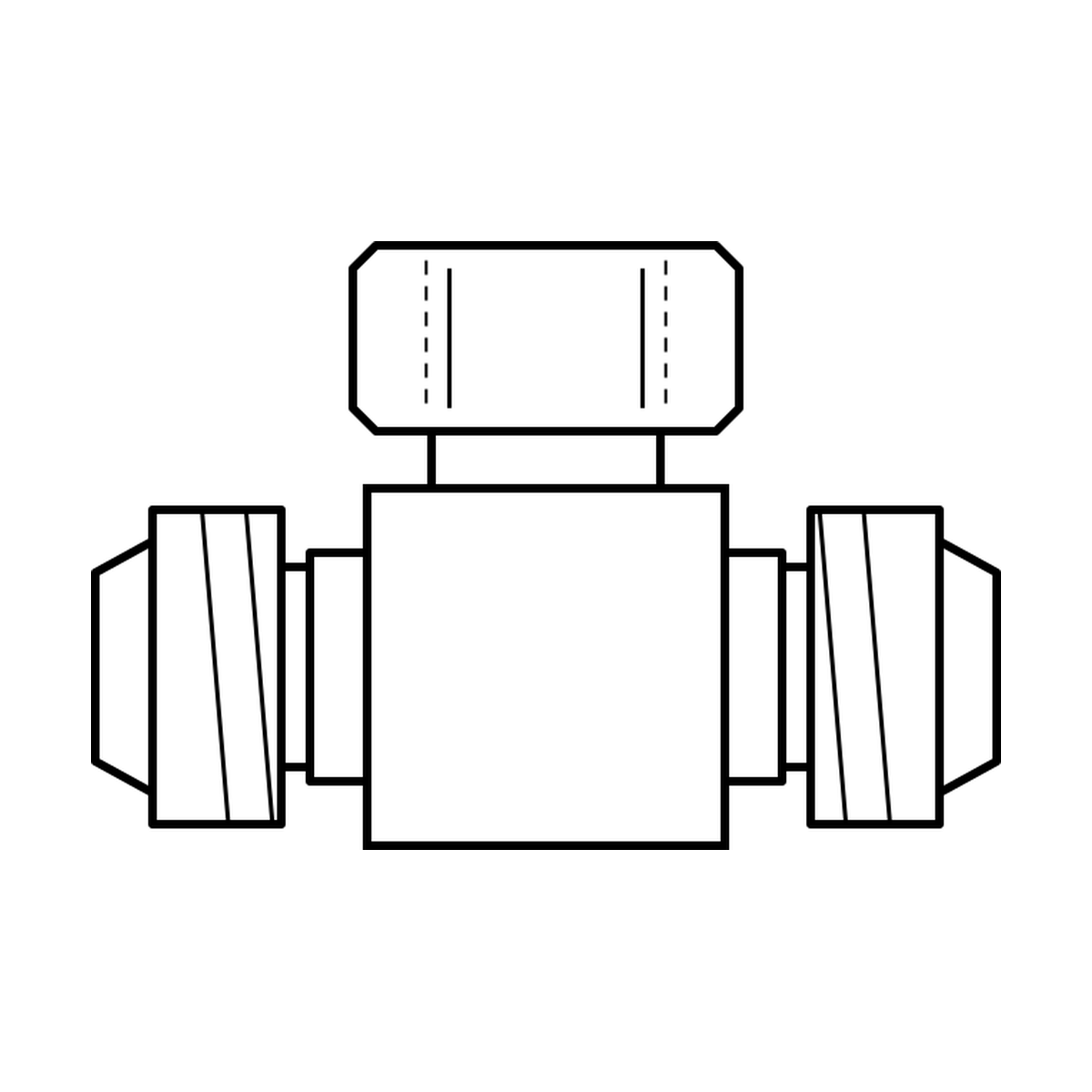 BOA technical drawing P14 metric tube swivel branch tee