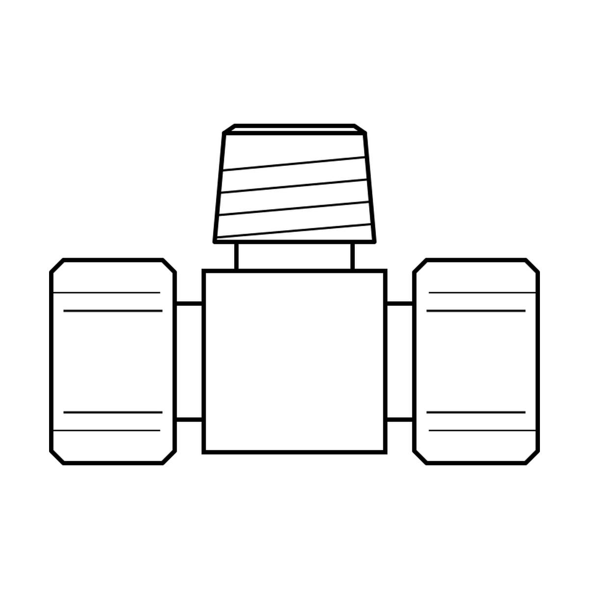BOA technical drawing P14 tee solid NPT F F M