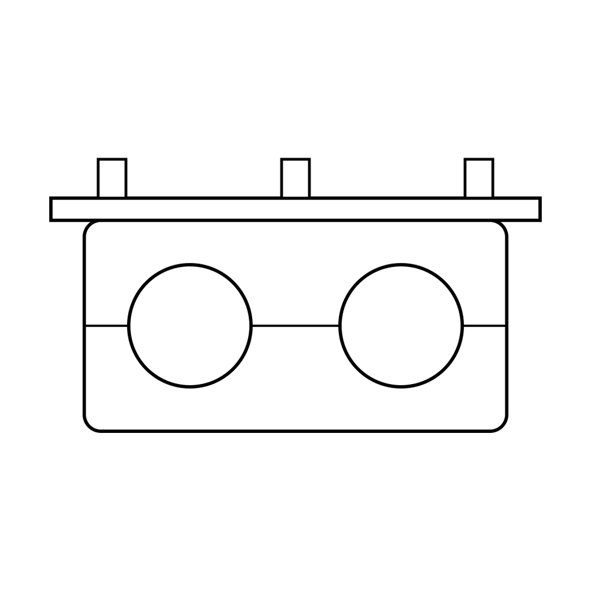BOA technical drawing X7 double pipe clamp