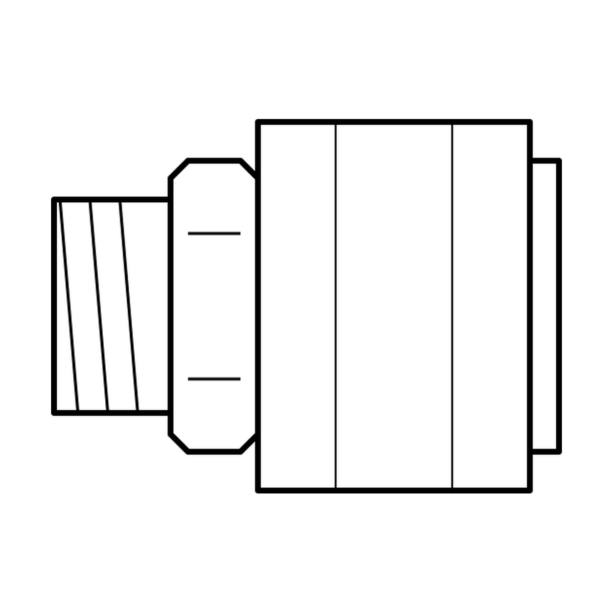 BOA technical drawing X7 flatface female coupler