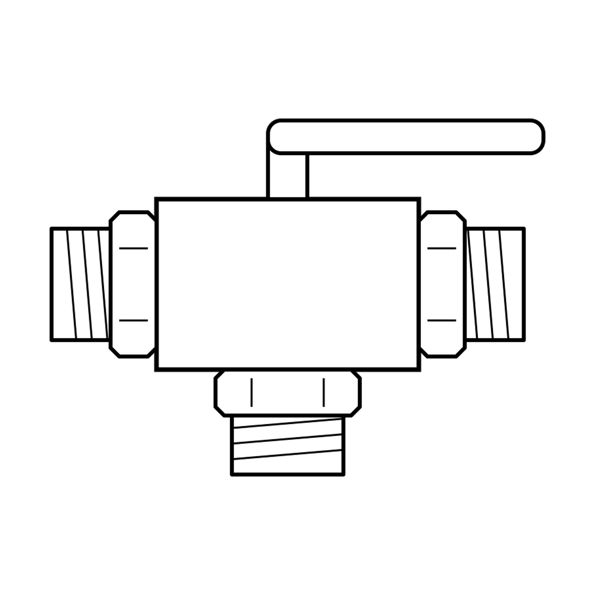 BOA technical drawing Y9 ball valve 3way