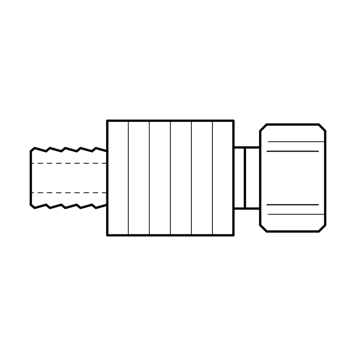 BOA technical drawing Y9 crimp x NPTF S