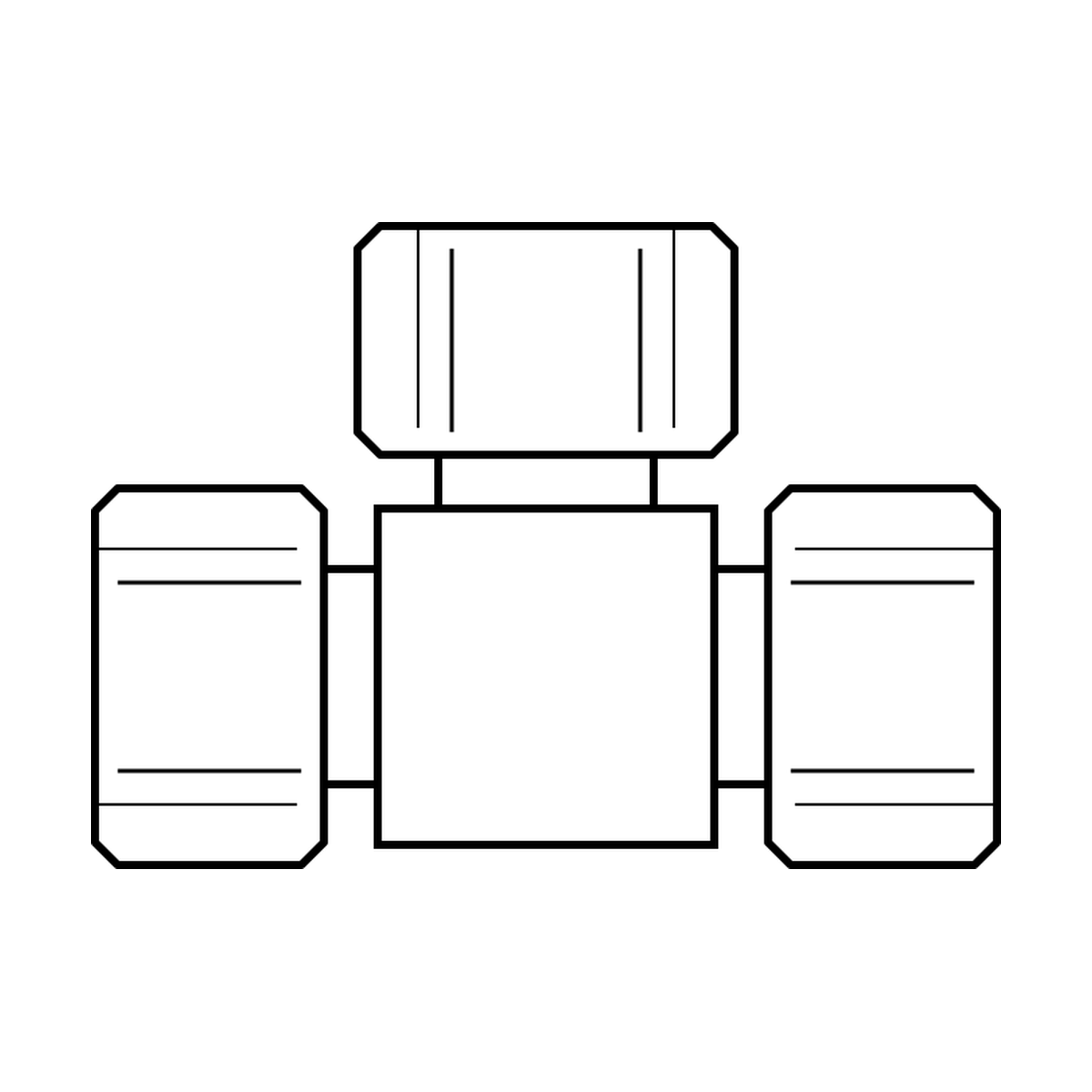 BOA technical drawing Z10 TEE BSPPF x BSPPF x BSPPF