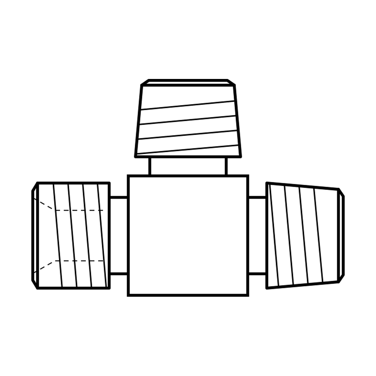 BOA technical drawing Z10 TEE BSPPM x BSPTM x BSPTM