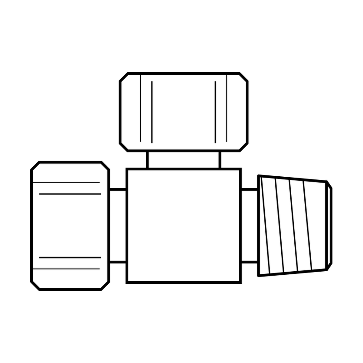 BOA technical drawing Z10 TEE NPTF x NPTM x NPTF