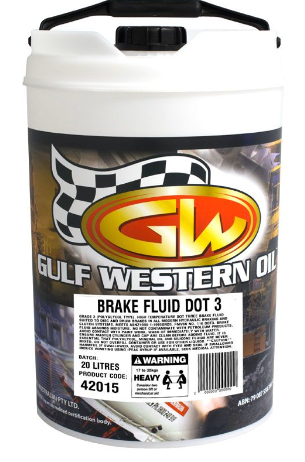Gulf Western DOT 3 Brake Fluid 20L