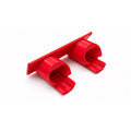 Red 3D printed double battery holder to suit Milwaukee M12