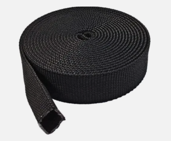 Roll of black protective hose wrap