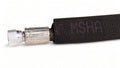 Hydraulic hose fitted with black MSHA fabric safe sleeve