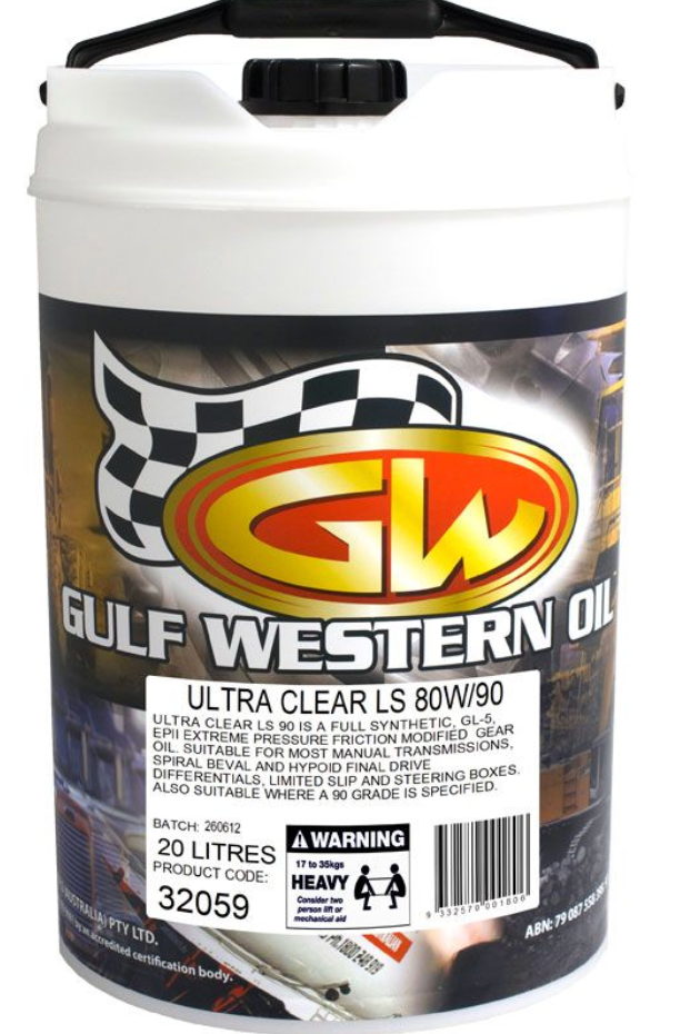 Gulf Western Ultra Clear Full Syn LS Gear Oil 80W-90 (20L)